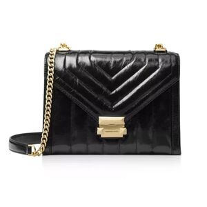 MICHAEL Michael Kors Whitney Quilted Leather Shoulder Bag Black